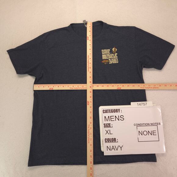 Dave Mathews Band Short Sleeve Graphic Crew Neck T Shirt Mens Size XL Navy Blue - Picture 5 of 9